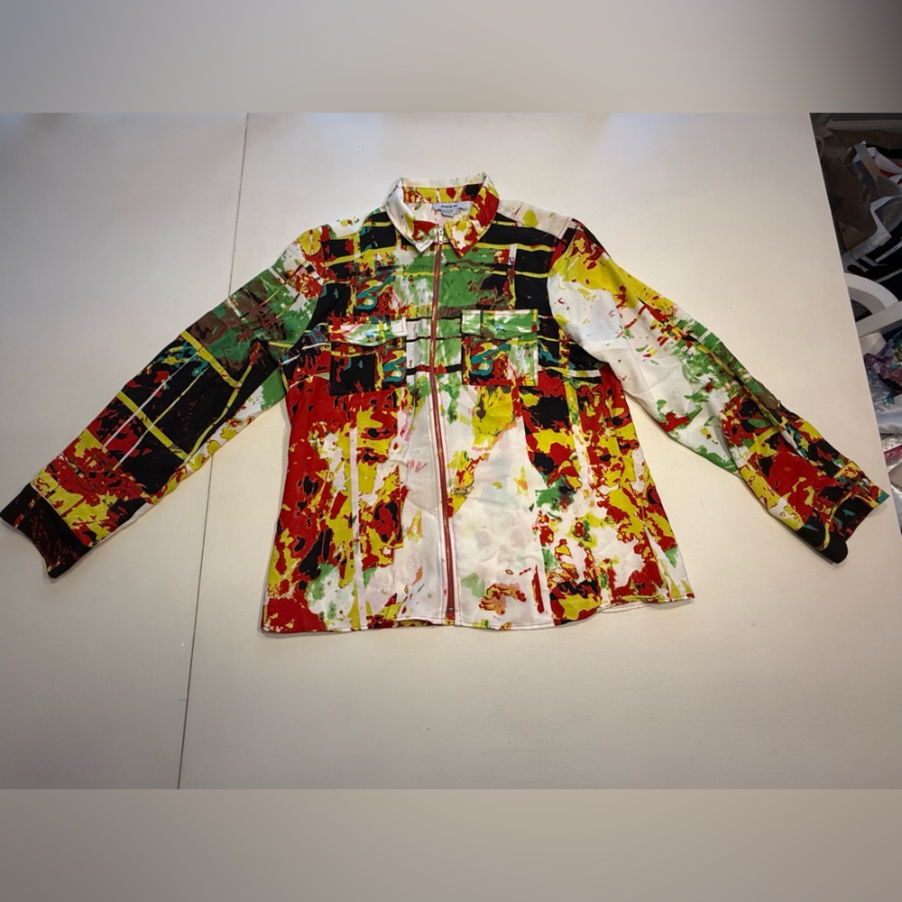 Tracy M Multicolor Abstract Jacket